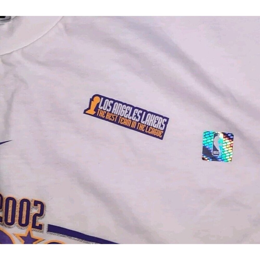 RARE NEW Nike Los Angeles Lakers 2002 NBA Champions Three 3 Peat Sz M DEADSTOCK - Picture 3 of 3